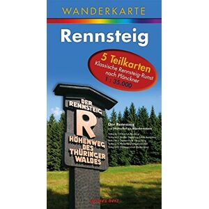 Lutz Gebhardt - Wanderkarte Rennsteig: 5 Kartenblätter in einem Umschlag. Maßstab 1:35.000. - Preis vom 14.06.2026 05:24:48 h Lutz Gebhardt - Wanderkarte Rennsteig: 5 Kartenblätter in einem Umschlag. Maßstab 1:35.000. - Preis vom 14.06.2026 05:24:48 h