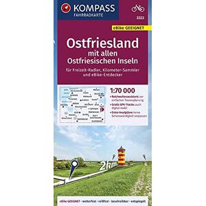 KOMPASS-Karten GmbH - KOMPASS Fahrradkarte Ostfriesland mit allen Ostfriesischen Inseln 1:70.000, FK 3322: reiß- und wetterfest mit Extra Inselkarten (KOMPASS-Fahrradkarten Deutschland, Band 3322) - Preis vom 13.06.2026 05:28:29 h KOMPASS-Karten GmbH - KOMPASS Fahrradkarte Ostfriesland mit allen Ostfriesischen Inseln 1:70.000, FK 3322: reiß- und wetterfest mit Extra Inselkarten (KOMPASS-Fahrradkarten Deutschland, Band 3322) - Preis vom 13.06.2026 05:28:29 h