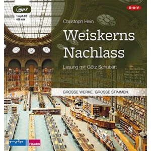 Christoph Hein - Weiskerns Nachlass: Lesung mit Götz Schubert (1 mp3-CD) - Preis vom 12.06.2026 05:40:31 h Christoph Hein - Weiskerns Nachlass: Lesung mit Götz Schubert (1 mp3-CD) - Preis vom 12.06.2026 05:40:31 h