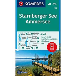 KOMPASS-Karten GmbH - Starnberger See, Ammersee: 4in1 Wanderkarte 1:50000 mit Aktiv Guide und Detailkarten inklusive Karte zur offline Verwendung in der KOMPASS-App. Fahrradfahren. (KOMPASS-Wanderkarten, Band 180) - Preis vom 15.06.2026 05:30:30 h KOMPASS-Karten GmbH - Starnberger See, Ammersee: 4in1 Wanderkarte 1:50000 mit Aktiv Guide und Detailkarten inklusive Karte zur offline Verwendung in der KOMPASS-App. Fahrradfahren. (KOMPASS-Wanderkarten, Band 180) - Preis vom 15.06.2026 05:30:30 h