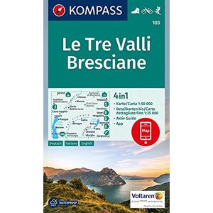 KOMPASS-Karten GmbH - Le Tre Valli Bresciane: 4in1 Wanderkarte 1:50000 mit Aktiv Guide und Detailkarten inklusive Karte zur offline Verwendung in der KOMPASS-App. Fahrradfahren. Skitouren. (KOMPASS-Wanderkarten, Band 103) - Preis vom 14.06.2026 05:24:48 h KOMPASS-Karten GmbH - Le Tre Valli Bresciane: 4in1 Wanderkarte 1:50000 mit Aktiv Guide und Detailkarten inklusive Karte zur offline Verwendung in der KOMPASS-App. Fahrradfahren. Skitouren. (KOMPASS-Wanderkarten, Band 103) - Preis vom 14.06.2026 05:24:48 h