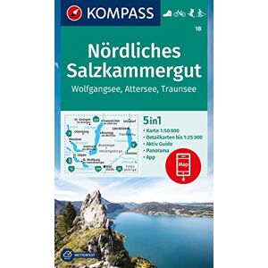 KOMPASS Wanderkarte 18 Nördliches Salzkammergut, Wolfgangsee, Attersee, Traunsee 1:50.000: 5in1 Wanderkarte mit Panorama, Aktiv Guide und Detailkarten ... Fahrradfahren. Langlaufen. Skitouren. - Preis vom 14.06.2026 05:24:48 h KOMPASS Wanderkarte 18 Nördliches Salzkammergut, Wolfgangsee, Attersee, Traunsee 1:50.000: 5in1 Wanderkarte mit Panorama, Aktiv Guide und Detailkarten ... Fahrradfahren. Langlaufen. Skitouren. - Preis vom 14.06.2026 05:24:48 h