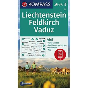 KOMPASS-Karten GmbH - KOMPASS Wanderkarte Liechstenstein, Feldkirch, Vaduz: 4in1 Wanderkarte 1:50000 mit Aktiv Guide und Detailkarten inklusive Karte zur offline Verwendung ... Skitouren. (KOMPASS-Wanderkarten, Band 21) - Preis vom 15.06.2026 05:30:30 h KOMPASS-Karten GmbH - KOMPASS Wanderkarte Liechstenstein, Feldkirch, Vaduz: 4in1 Wanderkarte 1:50000 mit Aktiv Guide und Detailkarten inklusive Karte zur offline Verwendung ... Skitouren. (KOMPASS-Wanderkarten, Band 21) - Preis vom 15.06.2026 05:30:30 h