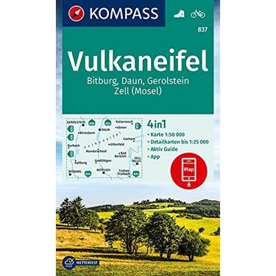 KOMPASS-Karten GmbH - KOMPASS Wanderkarte Vulkaneifel, Bitburg, Daun, Gerolstein, Zell (Mosel): 4in1 Wanderkarte 1:50000 mit Aktiv Guide und Detailkarten inklusive Karte ... (KOMPASS-Wanderkarten, Band 837) - Preis vom 18.06.2026 05:44:55 h KOMPASS-Karten GmbH - KOMPASS Wanderkarte Vulkaneifel, Bitburg, Daun, Gerolstein, Zell (Mosel): 4in1 Wanderkarte 1:50000 mit Aktiv Guide und Detailkarten inklusive Karte ... (KOMPASS-Wanderkarten, Band 837) - Preis vom 18.06.2026 05:44:55 h