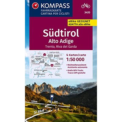 KOMPASS-Karten GmbH - KOMPASS Fahrradkarte 3420 Südtirol - Alto Adige, Trento / Riva del Garda 1:50000 (4 Karten im Set): Fahrrad- und Mountainbikekarte (KOMPASS-Fahrradkarten International, Band 3420) - Preis vom 22.06.2026 11:45:37 h KOMPASS-Karten GmbH - KOMPASS Fahrradkarte 3420 Südtirol - Alto Adige, Trento / Riva del Garda 1:50000 (4 Karten im Set): Fahrrad- und Mountainbikekarte (KOMPASS-Fahrradkarten International, Band 3420) - Preis vom 22.06.2026 11:45:37 h