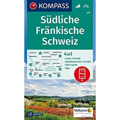 KOMPASS-Karten GmbH - Südliche Fränkische Schweiz: 4in1 Wanderkarte 1:50000 mit Aktiv Guide und Detailkarten inklusive Karte zur offline Verwendung in der KOMPASS-App. Fahrradfahren. (KOMPASS-Wanderkarten, Band 171) - Preis vom 19.06.2026 05:29:47 h KOMPASS-Karten GmbH - Südliche Fränkische Schweiz: 4in1 Wanderkarte 1:50000 mit Aktiv Guide und Detailkarten inklusive Karte zur offline Verwendung in der KOMPASS-App. Fahrradfahren. (KOMPASS-Wanderkarten, Band 171) - Preis vom 19.06.2026 05:29:47 h