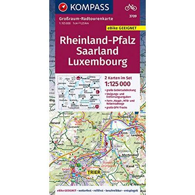 KOMPASS-Karten GmbH - Rheinland-Pfalz - Saarland - Luxembourg: Großraum-Radtourenkarte 1:125000, GPX-Daten zum Download (KOMPASS-Großraum-Radtourenkarte, Band 3709) - Preis vom 24.06.2026 19:44:00 h KOMPASS-Karten GmbH - Rheinland-Pfalz - Saarland - Luxembourg: Großraum-Radtourenkarte 1:125000, GPX-Daten zum Download (KOMPASS-Großraum-Radtourenkarte, Band 3709) - Preis vom 24.06.2026 19:44:00 h