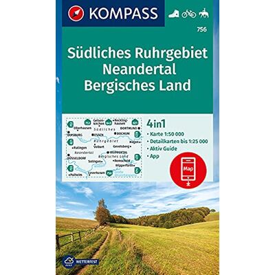 KOMPASS-Karten GmbH - KOMPASS Wanderkarte Südliches Ruhrgebiet, Neandertal, Bergisches Land: 4in1 Wanderkarte 1:50000 mit Aktiv Guide und Detailkarten inklusive Karte zur ... Reiten. (KOMPASS-Wanderkarten, Band 756) - Preis vom 22.06.2026 11:45:37 h KOMPASS-Karten GmbH - KOMPASS Wanderkarte Südliches Ruhrgebiet, Neandertal, Bergisches Land: 4in1 Wanderkarte 1:50000 mit Aktiv Guide und Detailkarten inklusive Karte zur ... Reiten. (KOMPASS-Wanderkarten, Band 756) - Preis vom 22.06.2026 11:45:37 h