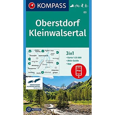 KOMPASS-Karten GmbH - Oberstdorf, Kleinwalsertal: 3in1 Wanderkarte 1:25000 mit Aktiv Guide inklusive Karte zur offline Verwendung in der KOMPASS-App. Fahrradfahren. Skitouren. Langlaufen. (KOMPASS-Wanderkarten, Band 3) - Preis vom 21.06.2026 05:42:24 h KOMPASS-Karten GmbH - Oberstdorf, Kleinwalsertal: 3in1 Wanderkarte 1:25000 mit Aktiv Guide inklusive Karte zur offline Verwendung in der KOMPASS-App. Fahrradfahren. Skitouren. Langlaufen. (KOMPASS-Wanderkarten, Band 3) - Preis vom 21.06.2026 05:42:24 h
