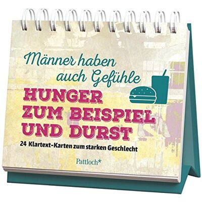 Männer haben auch Gefühle. Hunger zum Beispiel und Durst: 24 Klartext-Karten zum starken Geschlecht - Preis vom 22.09.2026 03:35:57 h Männer haben auch Gefühle. Hunger zum Beispiel und Durst: 24 Klartext-Karten zum starken Geschlecht - Preis vom 22.09.2026 03:35:57 h