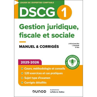 Jean-Michel Do Carmo Silva - DSCG 1, gestion juridique, fiscale et sociale : manuel & corrigés : 2025-2026 - Preis vom 22.09.2026 03:35:57 h Jean-Michel Do Carmo Silva - DSCG 1, gestion juridique, fiscale et sociale : manuel & corrigés : 2025-2026 - Preis vom 22.09.2026 03:35:57 h