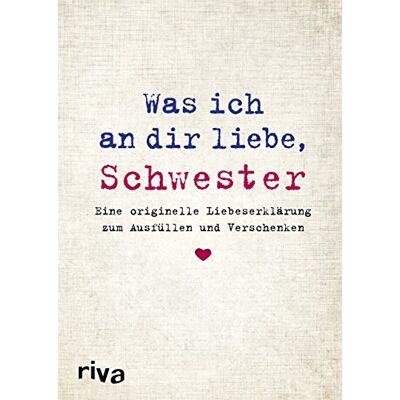 Alexandra Reinwarth - Was ich an dir liebe, Schwester: Eine originelle Liebeserklärung zum Ausfüllen und Verschenken - Preis vom 24.06.2026 07:42:13 h Alexandra Reinwarth - Was ich an dir liebe, Schwester: Eine originelle Liebeserklärung zum Ausfüllen und Verschenken - Preis vom 24.06.2026 07:42:13 h