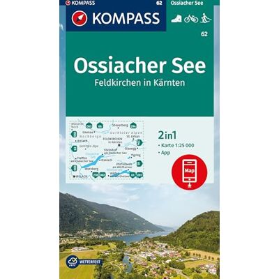 KOMPASS Wanderkarte 62 Ossiacher See, Feldkirchen in Kärnten 1:25.000: Wanderkarte mit Aktiv Guide, Radwegen und Loipen. - Preis vom 19.06.2026 05:29:47 h KOMPASS Wanderkarte 62 Ossiacher See, Feldkirchen in Kärnten 1:25.000: Wanderkarte mit Aktiv Guide, Radwegen und Loipen. - Preis vom 19.06.2026 05:29:47 h