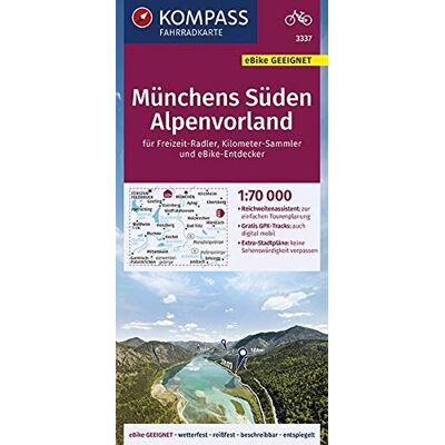 KOMPASS-Karten GmbH - KOMPASS Fahrradkarte Münchens Süden, Alpenvorland 1:70.000, FK 3337: reiß- und wetterfest mit Extra Stadtplänen (KOMPASS-Fahrradkarten Deutschland, Band 3337) - Preis vom 16.06.2026 05:30:18 h KOMPASS-Karten GmbH - KOMPASS Fahrradkarte Münchens Süden, Alpenvorland 1:70.000, FK 3337: reiß- und wetterfest mit Extra Stadtplänen (KOMPASS-Fahrradkarten Deutschland, Band 3337) - Preis vom 16.06.2026 05:30:18 h
