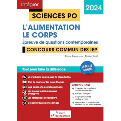 Jérôme Calauzènes - L'alimentation, le corps : épreuve de questions contemporaines : concours commun des IEP, 2024 - Preis vom 19.06.2026 05:29:47 h Jérôme Calauzènes - L'alimentation, le corps : épreuve de questions contemporaines : concours commun des IEP, 2024 - Preis vom 19.06.2026 05:29:47 h