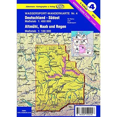 Erhard Jübermann - Wassersport-Wanderkarte / Deutschland Südost mit Altmühl, Naab und Regen für Kanu- und Rudersport: Kanu-und Rudersportgewässer / Massstab 1:450000. Nebenkarten von Altmühl, Naab und Regen 1:100000 - Preis vom 16.06.2026 05:30:18 h Erhard Jübermann - Wassersport-Wanderkarte / Deutschland Südost mit Altmühl, Naab und Regen für Kanu- und Rudersport: Kanu-und Rudersportgewässer / Massstab 1:450000. Nebenkarten von Altmühl, Naab und Regen 1:100000 - Preis vom 16.06.2026 05:30:18 h