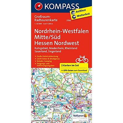 KOMPASS-Karten GmbH - Nordrhein-Westfalen Mitte/Süd - Hessen Nordwest: Großraum-Radtourenkarte 1:125000, GPX-Daten zum Download (KOMPASS-Großraum-Radtourenkarte, Band 3706) - Preis vom 20.06.2026 05:23:55 h KOMPASS-Karten GmbH - Nordrhein-Westfalen Mitte/Süd - Hessen Nordwest: Großraum-Radtourenkarte 1:125000, GPX-Daten zum Download (KOMPASS-Großraum-Radtourenkarte, Band 3706) - Preis vom 20.06.2026 05:23:55 h