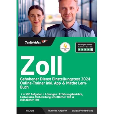 Tom Wenk - Zoll gehobener Dienst Einstellungstest 2024 Online-Trainer inkl. App & Mathe Lern-Buch + 4.500 Aufgaben + Lösungen I Erfahrungsberichte, Fachwissen, Vorbereitung schriftlicher Test & mündlicher Test - Preis vom 20.06.2026 05:23:55 h Tom Wenk - Zoll gehobener Dienst Einstellungstest 2024 Online-Trainer inkl. App & Mathe Lern-Buch + 4.500 Aufgaben + Lösungen I Erfahrungsberichte, Fachwissen, Vorbereitung schriftlicher Test & mündlicher Test - Preis vom 20.06.2026 05:23:55 h