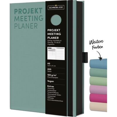 Projekt-Meeting Planer Salbei: Notizbuch A5, Ausfüllbuch mit Farbschnittkante, Lesebändchen, Stiftehalter und Gummiband, 200 Seiten - SchreibLiebe - Preis vom 07.08.2026 11:47:26 h Projekt-Meeting Planer Salbei: Notizbuch A5, Ausfüllbuch mit Farbschnittkante, Lesebändchen, Stiftehalter und Gummiband, 200 Seiten - SchreibLiebe - Preis vom 07.08.2026 11:47:26 h