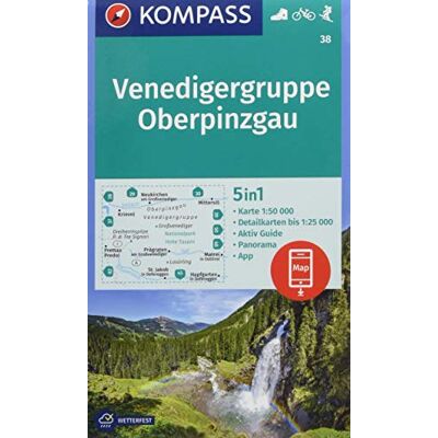 KOMPASS-Karten GmbH - Venedigergruppe; Oberpinzgau: 5in1 Wanderkarte 1:50000 mit Panorama, Aktiv Guide und Detailkarten inklusive Karte zur offline Verwendung in der ... Skitouren. (KOMPASS-Wanderkarten, Band 38) - Preis vom 17.06.2026 05:34:31 h KOMPASS-Karten GmbH - Venedigergruppe; Oberpinzgau: 5in1 Wanderkarte 1:50000 mit Panorama, Aktiv Guide und Detailkarten inklusive Karte zur offline Verwendung in der ... Skitouren. (KOMPASS-Wanderkarten, Band 38) - Preis vom 17.06.2026 05:34:31 h