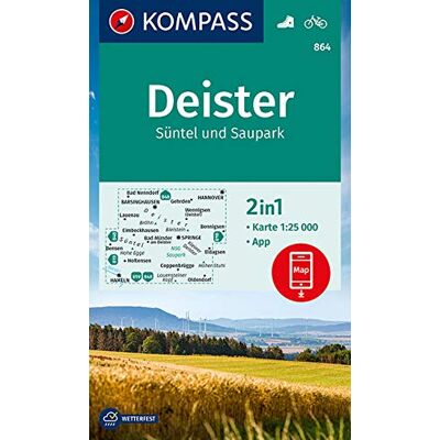 KOMPASS-Karten GmbH - KOMPASS Wanderkarte Deister, Süntel und Saupark: 2in1 Wanderkarte 1:25000 inklusive Karte zur offline Verwendung in der KOMPASS-App. Fahrradfahren. (KOMPASS-Wanderkarten, Band 864) - Preis vom 16.06.2026 05:30:18 h KOMPASS-Karten GmbH - KOMPASS Wanderkarte Deister, Süntel und Saupark: 2in1 Wanderkarte 1:25000 inklusive Karte zur offline Verwendung in der KOMPASS-App. Fahrradfahren. (KOMPASS-Wanderkarten, Band 864) - Preis vom 16.06.2026 05:30:18 h