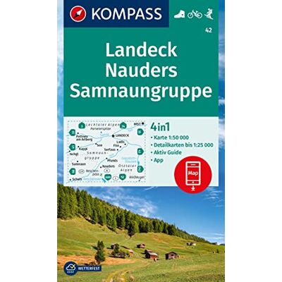 KOMPASS Wanderkarte 42 Landeck, Nauders, Samnaungruppe 1:50.000: 4in1 Wanderkarte, mit Aktiv Guide und Detailkarten inklusive Karte zur offline Verwendung in der KOMPASS-App. Fahrradfahren. Skitouren. - Preis vom 16.06.2026 05:30:18 h KOMPASS Wanderkarte 42 Landeck, Nauders, Samnaungruppe 1:50.000: 4in1 Wanderkarte, mit Aktiv Guide und Detailkarten inklusive Karte zur offline Verwendung in der KOMPASS-App. Fahrradfahren. Skitouren. - Preis vom 16.06.2026 05:30:18 h