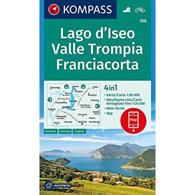 KOMPASS-Karten GmbH - Lago d'Iseo, Valle Trompia, Franciacorta: 4in1 Wanderkarte 1:50000 mit Aktiv Guide und Detailkarten inklusive Karte zur offline Verwendung in der ... (KOMPASS-Wanderkarten, Band 106) - Preis vom 16.06.2026 05:30:18 h KOMPASS-Karten GmbH - Lago d'Iseo, Valle Trompia, Franciacorta: 4in1 Wanderkarte 1:50000 mit Aktiv Guide und Detailkarten inklusive Karte zur offline Verwendung in der ... (KOMPASS-Wanderkarten, Band 106) - Preis vom 16.06.2026 05:30:18 h