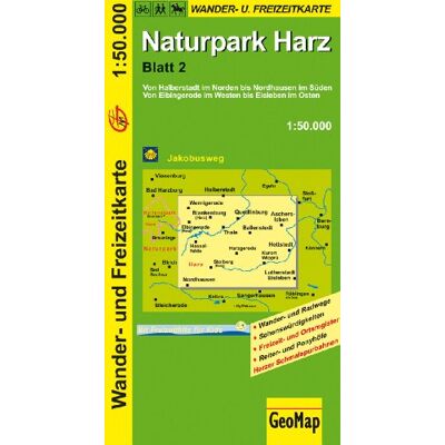 GeoMap - Wanderkarte Naturpark Harz 2 Ost 1:50 000: Von Halberstadt im Norden bis Nordhausen im Süden. Von Elbingerode im Westen bis Eisleben im Osten. Wander- und Freizeitkarte - Preis vom 16.06.2026 05:30:18 h GeoMap - Wanderkarte Naturpark Harz 2 Ost 1:50 000: Von Halberstadt im Norden bis Nordhausen im Süden. Von Elbingerode im Westen bis Eisleben im Osten. Wander- und Freizeitkarte - Preis vom 16.06.2026 05:30:18 h