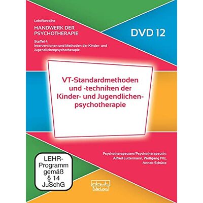Alfred Luttermann - VT-Standardmethoden und -techniken der Kinder- und Jugendlichenpsychotherapie (DVD 12): Handwerk der Psychotherapie, Staffel 4: Interventionen und ... ... der Kinder- und Jugendlichenpsychotherapie - Preis vom 20.06.2026 05:23:55 h Alfred Luttermann - VT-Standardmethoden und -techniken der Kinder- und Jugendlichenpsychotherapie (DVD 12): Handwerk der Psychotherapie, Staffel 4: Interventionen und ... ... der Kinder- und Jugendlichenpsychotherapie - Preis vom 20.06.2026 05:23:55 h