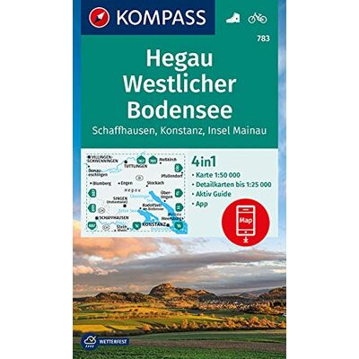 KOMPASS-Karten GmbH - KOMPASS Wanderkarte Hegau Westlicher Bodensee, Schaffhausen, Konstanz, Insel Mainau: 4in1 Wanderkarte 1:50000 mit Aktiv Guide und Detailkarten ... (KOMPASS-Wanderkarten, Band 783) - Preis vom 17.06.2026 05:34:31 h KOMPASS-Karten GmbH - KOMPASS Wanderkarte Hegau Westlicher Bodensee, Schaffhausen, Konstanz, Insel Mainau: 4in1 Wanderkarte 1:50000 mit Aktiv Guide und Detailkarten ... (KOMPASS-Wanderkarten, Band 783) - Preis vom 17.06.2026 05:34:31 h