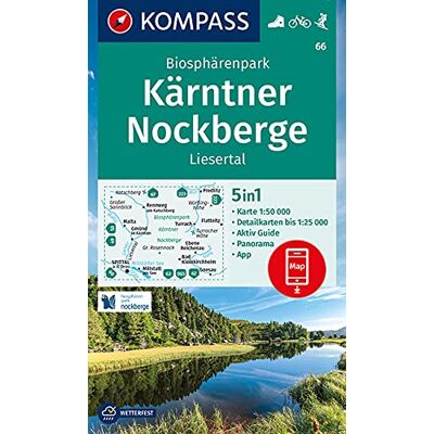 KOMPASS-Karten GmbH - KOMPASS Wanderkarte Biosphärenpark Kärntner Nockberge, Liesertal: 5in1 Wanderkarte 1:50000 mit Panorama, Aktiv Guide und Detailkarten inklusive Karte ... Skitouren. (KOMPASS-Wanderkarten, Band 66) - Preis vom 24.06.2026 07:42:13 h KOMPASS-Karten GmbH - KOMPASS Wanderkarte Biosphärenpark Kärntner Nockberge, Liesertal: 5in1 Wanderkarte 1:50000 mit Panorama, Aktiv Guide und Detailkarten inklusive Karte ... Skitouren. (KOMPASS-Wanderkarten, Band 66) - Preis vom 24.06.2026 07:42:13 h