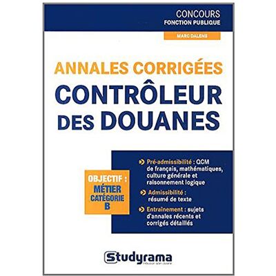Marc Contrôleur des douanes : annales corrigées : objectif, métier catégorie B - Preis vom 18.06.2026 05:44:55 h Marc Contrôleur des douanes : annales corrigées : objectif, métier catégorie B - Preis vom 18.06.2026 05:44:55 h