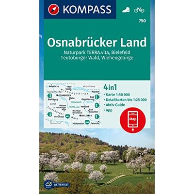 KOMPASS-Karten GmbH - KOMPASS Wanderkarte 750 Osnabrücker Land 1:50.000: 4in1 Wanderkarte, mit Aktiv Guide und Detailkarten inklusive Karte zur offline Verwendung in der KOMPASS-App. Fahrradfahren. - Preis vom 23.06.2026 11:45:09 h KOMPASS-Karten GmbH - KOMPASS Wanderkarte 750 Osnabrücker Land 1:50.000: 4in1 Wanderkarte, mit Aktiv Guide und Detailkarten inklusive Karte zur offline Verwendung in der KOMPASS-App. Fahrradfahren. - Preis vom 23.06.2026 11:45:09 h