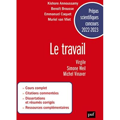 Emmanuel Caquet - Le travail : Virgile, Les Géorgiques, Simone Weil, La condition ouvrière, Michel Vinaver, Par-dessus bord (version hyper-brève) : prépas scientifiques, concours 2022-2023 - Preis vom 17.06.2026 05:34:31 h Emmanuel Caquet - Le travail : Virgile, Les Géorgiques, Simone Weil, La condition ouvrière, Michel Vinaver, Par-dessus bord (version hyper-brève) : prépas scientifiques, concours 2022-2023 - Preis vom 17.06.2026 05:34:31 h
