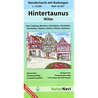 NaturNavi - Hintertaunus Mitte: Wanderkarte mit Radwegen, Blatt 45-557, 1 : 25 000, Bad Camberg, Brechen, Glashütten, Hünfelden, Hünstetten, Idstein, Selters, ... (NaturNavi Wanderkarte mit Radwegen 1:25 000) - Preis vom 21.06.2026 05:42:24 h NaturNavi - Hintertaunus Mitte: Wanderkarte mit Radwegen, Blatt 45-557, 1 : 25 000, Bad Camberg, Brechen, Glashütten, Hünfelden, Hünstetten, Idstein, Selters, ... (NaturNavi Wanderkarte mit Radwegen 1:25 000) - Preis vom 21.06.2026 05:42:24 h