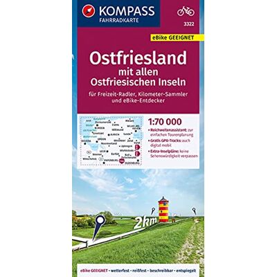 KOMPASS-Karten GmbH - KOMPASS Fahrradkarte 3322 Ostfriesland mit allen Ostfriesischen Inseln 1:70.000: reiß- und wetterfest mit Extra Inselkarten (KOMPASS-Fahrradkarten Deutschland, Band 3322) - Preis vom 16.06.2026 05:30:18 h KOMPASS-Karten GmbH - KOMPASS Fahrradkarte 3322 Ostfriesland mit allen Ostfriesischen Inseln 1:70.000: reiß- und wetterfest mit Extra Inselkarten (KOMPASS-Fahrradkarten Deutschland, Band 3322) - Preis vom 16.06.2026 05:30:18 h