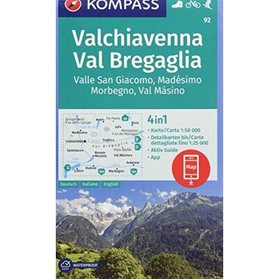 KOMPASS-Karten GmbH - Valchiavenna, Val Bregaglia, Valle San Giacomo, Madésimo, Morbegno, Val Másino: 4in1 Wanderkarte 1:50000 mit Aktiv Guide und Detailkarten inklusive ... Skitouren. (KOMPASS-Wanderkarten, Band 92) - Preis vom 17.06.2026 05:34:31 h KOMPASS-Karten GmbH - Valchiavenna, Val Bregaglia, Valle San Giacomo, Madésimo, Morbegno, Val Másino: 4in1 Wanderkarte 1:50000 mit Aktiv Guide und Detailkarten inklusive ... Skitouren. (KOMPASS-Wanderkarten, Band 92) - Preis vom 17.06.2026 05:34:31 h