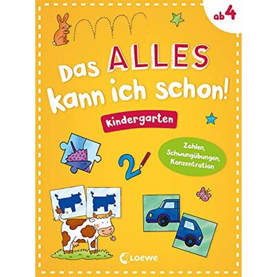 Loewe Lernen und Rätseln - Das alles kann ich schon! - Kindergarten: Zahlen, Schwungübungen, Konzentration - Lernspielblock ab 4 Jahre - Preis vom 22.09.2026 03:35:57 h Loewe Lernen und Rätseln - Das alles kann ich schon! - Kindergarten: Zahlen, Schwungübungen, Konzentration - Lernspielblock ab 4 Jahre - Preis vom 22.09.2026 03:35:57 h