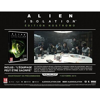 Sony Alien Isolation : Nostromo Edition : Playstation 3 , FR - Preis vom 08.09.2026 08:18:28 h Sony Alien Isolation : Nostromo Edition : Playstation 3 , FR - Preis vom 08.09.2026 08:18:28 h