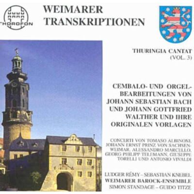 Ensemble Thuringia Cantat - Vol. 3: Weimarer Transkriptionen - Weimarer Cembalo- und Orgelbearbeitungen von J. S. Bach und J. G. Walther und ihre Vorlagen - Preis vom 08.09.2026 16:12:08 h Ensemble Thuringia Cantat - Vol. 3: Weimarer Transkriptionen - Weimarer Cembalo- und Orgelbearbeitungen von J. S. Bach und J. G. Walther und ihre Vorlagen - Preis vom 08.09.2026 16:12:08 h