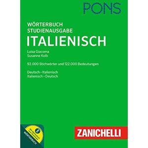 Luisa Giacoma - PONS Studienausgabe Italienisch: Mit 215.000 Stichwörtern & Bedeutungsangaben und Wörterbuch zum Download. Deutsch-Italienisch / Italienisch-Deutsch - Preis vom 16.06.2026 05:30:18 h Luisa Giacoma - PONS Studienausgabe Italienisch: Mit 215.000 Stichwörtern & Bedeutungsangaben und Wörterbuch zum Download. Deutsch-Italienisch / Italienisch-Deutsch - Preis vom 16.06.2026 05:30:18 h