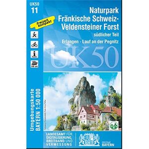 Landesamt für Digitalisierung, Breitband und Vermessung, Bayern - UK50-11 Naturpark Fränkische Schweiz-Veldensteiner Forst, südl.Teil: Erlangen, Lauf an der Pegnitz, Veldenstein, Hersbruck, Ebermannstadt, ... Karte Freizeitkarte Wanderkarte) - Preis vom 1 Landesamt für Digitalisierung, Breitband und Vermessung, Bayern - UK50-11 Naturpark Fränkische Schweiz-Veldensteiner Forst, südl.Teil: Erlangen, Lauf an der Pegnitz, Veldenstein, Hersbruck, Ebermannstadt, ... Karte Freizeitkarte Wanderkarte) - Preis vom 1