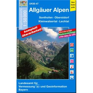 Landesamt für Digitalisierung, Breitband und Vermessung, Bayern - UK50-47 Allgäuer Alpen: Sonthofen, Oberstdorf, Immenstadt i.Allgäu, Oberstaufen, Kleinwalsertal, Lechtal, Pfronten, Naturpark Nagelfluhkette, Warth ... Karte Freizeitkarte Wanderkarte) - Pr Landesamt für Digitalisierung, Breitband und Vermessung, Bayern - UK50-47 Allgäuer Alpen: Sonthofen, Oberstdorf, Immenstadt i.Allgäu, Oberstaufen, Kleinwalsertal, Lechtal, Pfronten, Naturpark Nagelfluhkette, Warth ... Karte Freizeitkarte Wanderkarte) - Pr