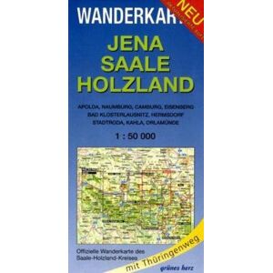 Lutz Gebhardt - Jena - Saale - Holzland 1 : 50 000 Wanderkarte: Mit Apolda, Naumburg, Camburg, Eisenberg, Bad Klosterlausnitz, Hermsdorf, Stadtroda, Kahla, Orlamünde. ... Tourismusverband Jena-Saale-Holzland e.V - Preis vom 14.06.2026 05:24:48 h Lutz Gebhardt - Jena - Saale - Holzland 1 : 50 000 Wanderkarte: Mit Apolda, Naumburg, Camburg, Eisenberg, Bad Klosterlausnitz, Hermsdorf, Stadtroda, Kahla, Orlamünde. ... Tourismusverband Jena-Saale-Holzland e.V - Preis vom 14.06.2026 05:24:48 h
