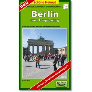 Berlin und Umgebung: Große Radwander- und Wanderkarte 1 : 35 000 mit den 20 grünen Hauptwegen. Ausflüge zu den Berliner sehenswürdigkeiten - Preis vom 14.06.2026 05:24:48 h Berlin und Umgebung: Große Radwander- und Wanderkarte 1 : 35 000 mit den 20 grünen Hauptwegen. Ausflüge zu den Berliner sehenswürdigkeiten - Preis vom 14.06.2026 05:24:48 h