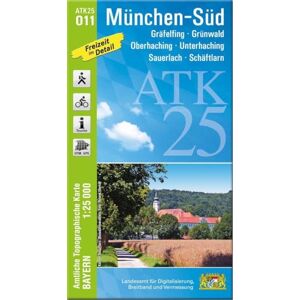 Landesamt für Digitalisierung, Breitband und Vermessung, Bayern - ATK25-O11 München-Süd (Amtliche Topographische Karte 1:25000): Gräfelfing, Grünwald, Oberhaching, Unterhaching, Sauerlach, Schäftlarn (ATK25 Amtliche Topographische Karte 1:25000 Bayern) - Landesamt für Digitalisierung, Breitband und Vermessung, Bayern - ATK25-O11 München-Süd (Amtliche Topographische Karte 1:25000): Gräfelfing, Grünwald, Oberhaching, Unterhaching, Sauerlach, Schäftlarn (ATK25 Amtliche Topographische Karte 1:25000 Bayern) -