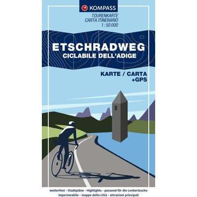 KOMPASS Fahrrad-Tourenkarte Etschradweg – Ciclabile dell'Adige 1:50.000: Von Landeck über Meran bis Verona. GPX-Datei zum Download, Leporello Karte, reiß- und wetterfest - Preis vom 07.08.2026 11:47:26 h KOMPASS Fahrrad-Tourenkarte Etschradweg – Ciclabile dell'Adige 1:50.000: Von Landeck über Meran bis Verona. GPX-Datei zum Download, Leporello Karte, reiß- und wetterfest - Preis vom 07.08.2026 11:47:26 h
