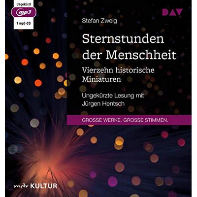 Stefan Zweig - Sternstunden der Menschheit. Vierzehn historische Miniaturen: Ungekürzte Lesung mit Jürgen Hentsch (1 mp3-CD) - Preis vom 22.06.2026 11:45:37 h Stefan Zweig - Sternstunden der Menschheit. Vierzehn historische Miniaturen: Ungekürzte Lesung mit Jürgen Hentsch (1 mp3-CD) - Preis vom 22.06.2026 11:45:37 h