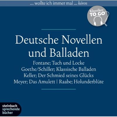 Theodor Fontane - Deutsche Novellen - Klassiker to go: Tuch und Locke / Der Schmied seines Glücks / Das Amulett / Holunderblüte / Klassische Balladen. 6 CDs - Preis vom 22.06.2026 23:23:57 h Theodor Fontane - Deutsche Novellen - Klassiker to go: Tuch und Locke / Der Schmied seines Glücks / Das Amulett / Holunderblüte / Klassische Balladen. 6 CDs - Preis vom 22.06.2026 23:23:57 h