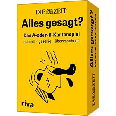 DIE ZEIT »Alles gesagt?«: Das A-oder-B-Kartenspiel - Preis vom 24.06.2026 07:42:13 h DIE ZEIT »Alles gesagt?«: Das A-oder-B-Kartenspiel - Preis vom 24.06.2026 07:42:13 h